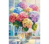 MEIYUDA Kits de arte de pintura de diamantes 5D con flores para adultos, kit de pintura de diamantes, arte de cristal redondo completo, decoración de pared del hogar