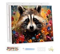 MEIYUDA Pintar por Numeros Adultos con Marco Animales, Bebés DIY Painting by Numbers Kits Cuadros por Numeros, Pintura de Bricolaje Sobre Lienzo con Pinceles Decoración para el Hogar 40x30cm