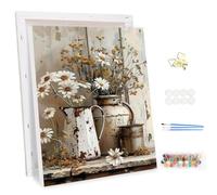 MEIYUDA Pintar por Numeros Adultos con Marco Granja, DIY Cuadro al óleo con Números para, Kit de Pintura al óleo Digital para Adultos de Lienzo, Decoración para el Hogar 30x40cm
