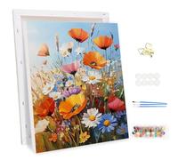 MEIYUDA Pintar por Numeros Adultos con Marco Inflorescencia, DIY Painting by Numbers Kits Cuadros por Numeros, Pintura de Bricolaje Sobre Lienzo con Pinceles Decoración para el Hogar 30x40cm