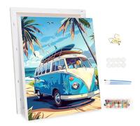 MEIYUDA Pintar por Numeros Adultos con Marco Paisaje, Viaje por Carretera Painting by Numbers Kits Cuadros por Numeros, Pintura de Bricolaje Sobre Lienzo con Pinceles Decoración para el Hogar 30x40cm