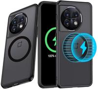 MeiyueEr Funda magnética para OnePlus 13 5G, compatible con MagSafe, resistente al amarillamiento, [mate y translúcido] a prueba de golpes militar funda para OnePlus 13 5G 5G, negro magnético