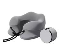 MEIZHITU Almohada para Silla Avión Coche Almohada de Viaje Espuma viscoelástica con Hebilla Ajustable y Caja Almacenamiento para el Cuello para avión(C)