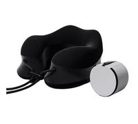 MEIZHITU Almohada para Silla Avión Coche Almohada de Viaje Espuma viscoelástica con Hebilla Ajustable y Caja Almacenamiento para el Cuello para avión(E)