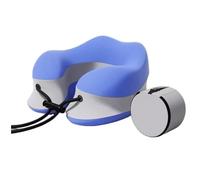 MEIZHITU Almohada para Silla Avión Coche Almohada de Viaje Espuma viscoelástica con Hebilla Ajustable y Caja Almacenamiento para el Cuello para avión(D)