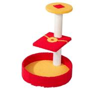 MEIZHITU Árbol para Gatos Poste Rascador Árbol para Gatos De Año Nuevo, Torre para Gatos De Interior con Poste Rascador, Perca Superior, Bolas Colgantes(B)