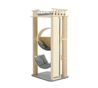 MEIZHITU Árbol para Gatos Poste Rascador Árbol Trepador para Gatos 50 Pulgadas De Altura Cat Tree Condo Torre para Gatos De Varios Niveles con Plataforma De Salto, Hamaca Y Postes para Rascar