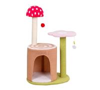 MEIZHITU Árbol para Gatos Poste Rascador Torre De Árbol para Gatos En Forma De Seta con Percha Acogedora, Lindo Árbol para Gatos Interior con Poste Rascador De Sisal