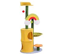 MEIZHITU Árbol para Gatos Poste Rascador Torre del Árbol del Gato del Arco Iris para El Condominio Interior del Gato con La Perca De La Felpa De La Hamaca del Poste Rascador del Sisal