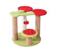 MEIZHITU Árbol para Gatos Poste Rascador Torre Linda para Gatos De Cereza con Poste Rascador para Gatos, Bola Colgante De Percha Superior De Felpa para Interiores