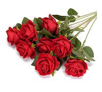 MEIZHITU Arreglos Florales Flores Artificiales Rosas de Seda Fake Bridal Wedding Bouquet for casa jardín Fiesta decoración Floral Centro de Flores Cementerio