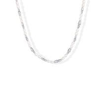 MEIZHITU Collar De Perlas Artificiales Collar De Perlas Gargantilla For Mujer Accesorios Joyería For Uso Diario Accesorios Para Fiesta(Blue,Silver)
