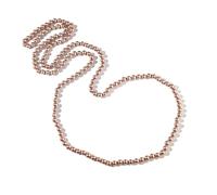 MEIZHITU Collar De Perlas Artificiales Collar Largo De Perlas Falsas Multicapa Vintage Imitación Forma Redonda For Mujer Accesorios Para Fiesta(Champagne)