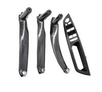 MEIZIYU 4 piezas cubierta embellecedora for manija puerta interior coche, Compatible for BMW X5 X6 E70 E71 2007-2013 manija interior de la puerta interior(Carbonfiber RHD SET)