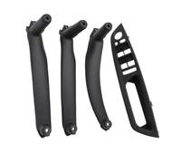 MEIZIYU 4 piezas cubierta embellecedora for manija puerta interior coche, Compatible for BMW X5 X6 E70 E71 2007-2013 manija interior de la puerta interior(Black RHD 4PCS SET)