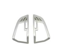 MEIZIYU Embellecedor de cubierta de aire acondicionado lateral de coche de 2 piezas, Compatible for Ford, Escape Kuga 2017 2018, marco de anillo de ventilación cromado plateado Adhesivo para la ventil