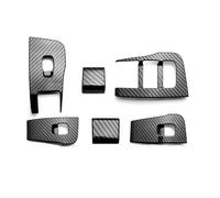 MEIZIYU Juego de 6 cubiertas de elevación for interruptor de ventana y puerta de coche, aptas for Tesla Model 3 Y 2017-2021, marco de botón, marco decorativo, textura de fibra de carbono Moldura de co
