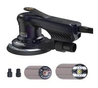 Meizuishi Lijadora Orbital Sin Escobillas Meizuishi 125/150mm, Motor 360W, Movimiento 5mm, 7 Velocidades 4000-10000 rpm, Aspiración de Polvo, 20 Lijas, Cable 4m, Diseño Ergonómico Ambidextre