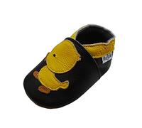 Mejale Chaussons Cuir Souple Chaussures Cuir Souple Chaussons Enfants Pantoufles Chaussures Premiers Pas dessin animé Paard, Negro , 0-6 mois