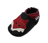 Mejale Zapatos de bebé de piel suave para aprender a gatear, zapatos para niños pequeños, zapatillas de estar por casa para niños y niñas, 0-3 años, negro (schwarz 2), 6-12 meses
