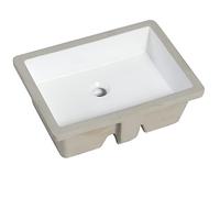 MEJE #T2014-1_19.5 pulgadas, fregadero rectangular bajo encimera, lavabo de cerámica, lavabo debajo del mostrador, blanco