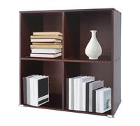Mejiaren Librería de madera de pino, 4 compartimentos, con compartimentos abiertos, estantería cuadrada para salón, para libros, plantas, decoración, aspecto de madera natural, 60 x 30 x 60 cm