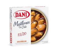 Mejillones de Chile en Escabeche 15/20 Piezas DANI 120 ml - Conserva Gourmet Seleccionada y Depurada con Salsa Tradicional, Ideal para Tapas, Aperitivos y Cocina Mediterránea