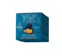 Mejillones en Escabeche Chilenos A Mar Espectacular - Pack de 3 latas 10-14 Mejillones - Conservas Gourmet ideales para tapas y aperitivo