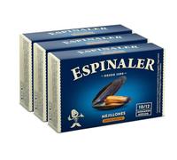 Mejillones en escabeche Espinaler - Pack de 3 latas de 10-12 piezas- Conservas Gourmet de mejillones en conserva para tu aperitivo