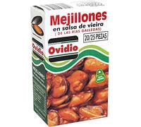 Mejillones en Salsa de Vieira Ovidio de las Rias Gallegas 20/25 piezas Peso Neto 115 gr.(Pack de 6 latas)