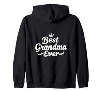 Mejor Abuela Siempre Corona tipografía Familia Cita diseño Sudadera con Capucha