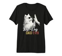Mejor American Eskimo Dad Ever Men Dog Lover Día del Padre Camiseta Premium