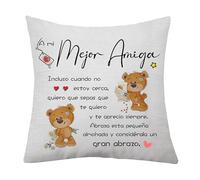 Mejor Amiga Funda de Cojín Regalo para Mujer Chicas Gracias Inspirador Apreciación Funda de Alomohada Regalo para Amigas Compañeros de Clase Graduación Cumpleaños (Mejor Amiga)
