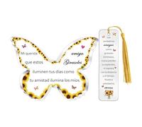 Mejor Amiga Regalos Mujeres Niñas Cumpleaños Signos Marcadores de Libros Juego de 2 Piezas Placas Inspiradoras Graduación Recuerdos de Navidad Amistad Girasoles para Ella de Mejores Amigas