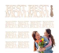 Mejor Artesanía de Madera sin terminar para Papá - Adornos de Letras de Madera, Madera sin terminar para el Día del Padre | Adornos Etiquetas cortadas creativas, piezas de Madera con 10 cuerdas,