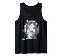 Mejor Colección de Música Joven Asiática Con Auricular Oscuro Camiseta sin Mangas
