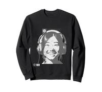 Mejor Colección de Música Joven Asiática Con Auricular Oscuro Sudadera