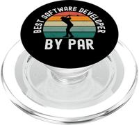 Mejor desarrollador de Software por par Funny Golfing Broma Retro PopSockets PopGrip para MagSafe