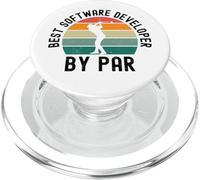 Mejor Desarrollador de Software por par Funny Golfing Humor Retro PopSockets PopGrip para MagSafe