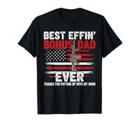 Mejor Effin' Bonus 'Dad Ever American Flag Proud Veteran Dad Camiseta