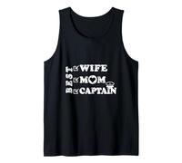 Mejor Esposa, Mamá Capitán, Piloto o Patrón Mujeres Empoderadas Camiseta sin Mangas