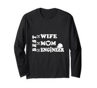 Mejor Esposa, mamá & Ingeniero - Obra de Arte de Mujeres empoderadas Manga Larga