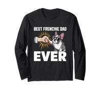Mejor Frenchie Dad Ever Fist Bump Fun Manga Larga