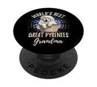 Mejor Gran Pirineo del Mundo Abuela Gran Pirineo Granddog PopSockets PopGrip Adhesivo