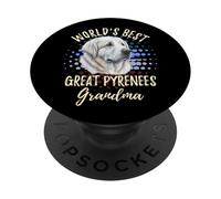 Mejor Gran Pirineo del Mundo Abuela Gran Pirineo Granddog PopSockets PopGrip Adhesivo