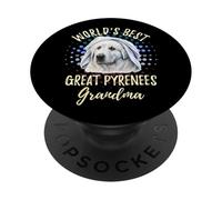 Mejor Gran Pirineo del Mundo Abuela Gran Pirineo Granddog PopSockets PopGrip Adhesivo