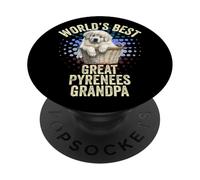 Mejor Gran Pirineo del Mundo Abuelo Gran Pirineo Granddog PopSockets PopGrip Adhesivo