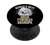 Mejor Gran Pirineo del Mundo Abuelo Gran Pirineo Granddog PopSockets PopGrip Adhesivo