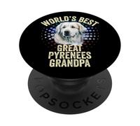 Mejor Gran Pirineo del Mundo Abuelo Gran Pirineo Granddog PopSockets PopGrip Adhesivo