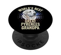 Mejor Gran Pirineo del Mundo Abuelo Gran Pirineo Granddog PopSockets PopGrip Adhesivo